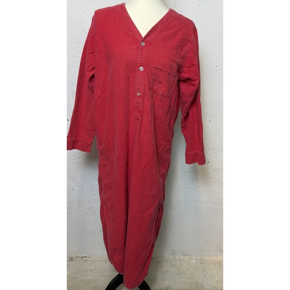 Vintage lLL‎ Bean Women's Red Flannel Nightgown Large
